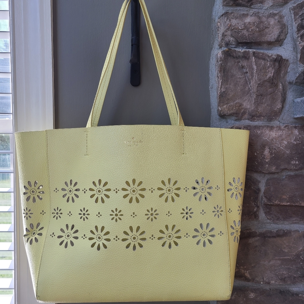 Kate Spade Daisey Perforated Yellow Tote